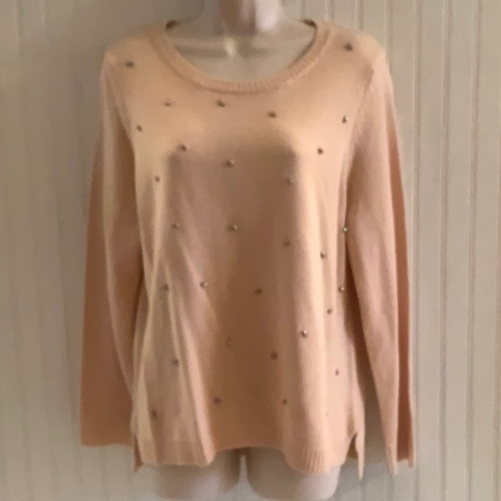 NEW Peach Gem Encrusted Sweater